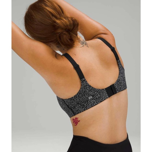 Lululemon In Alignment Straight Strap Bra, Double Dimension Starlight Black - Picture 2 of 5